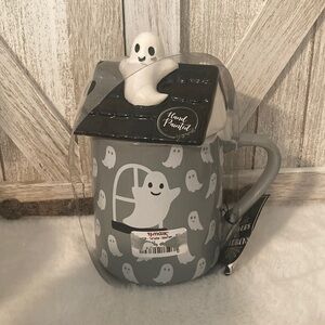 Cobwebs and Cauldrons Flying Ghost Mug with Topper